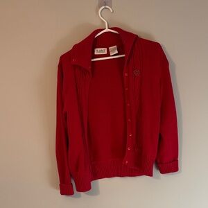 Tahari Women's Classic Red Cardigan